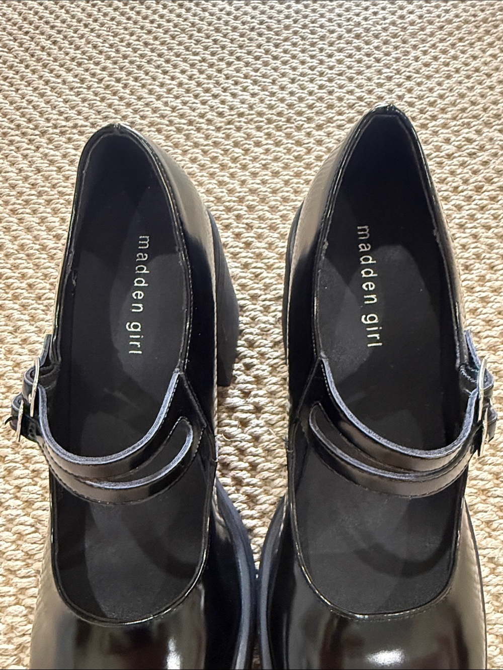 Madden Girl Black Patent Mary Jane Flats with Buckle - Picture 4 of 6